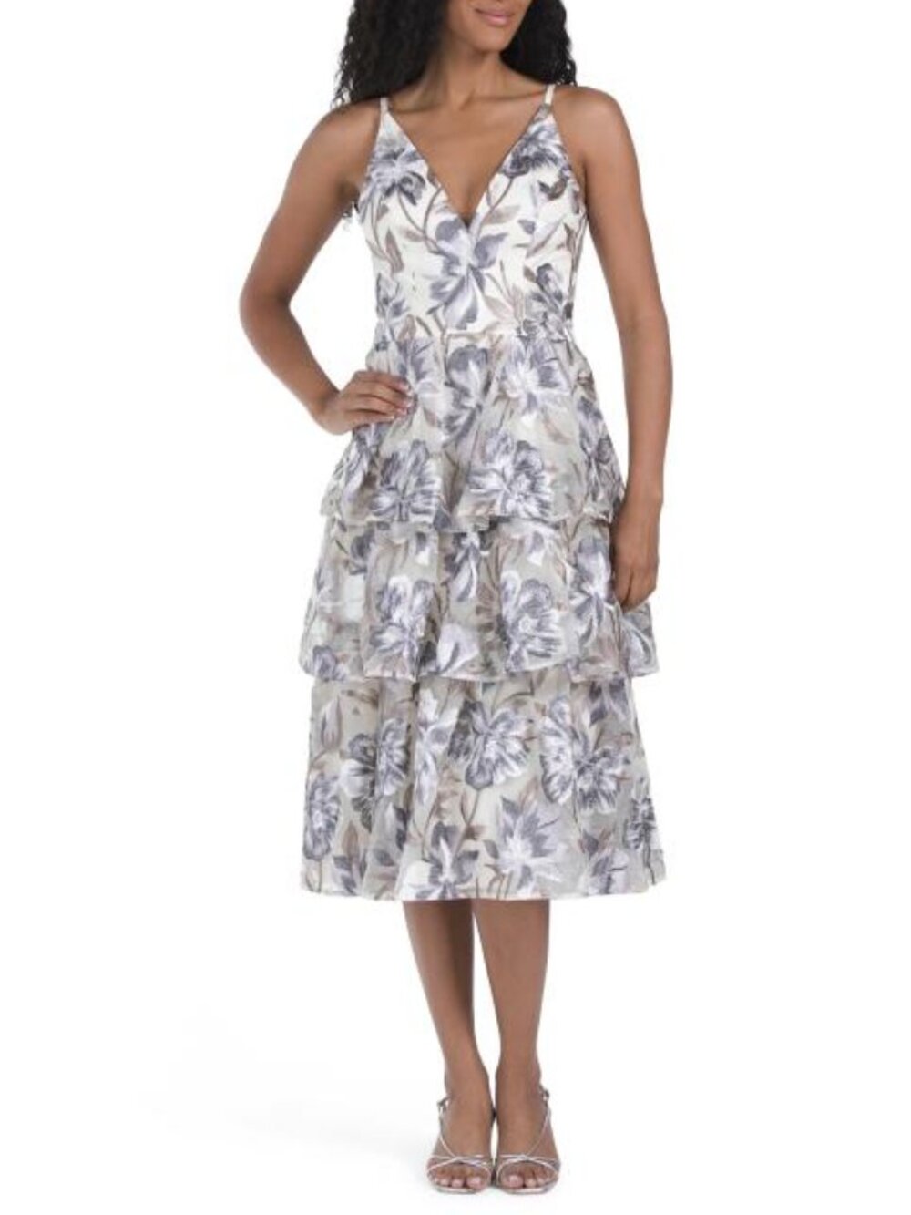 DRESS THE POPULATION Lorelai Floral Midi Dress